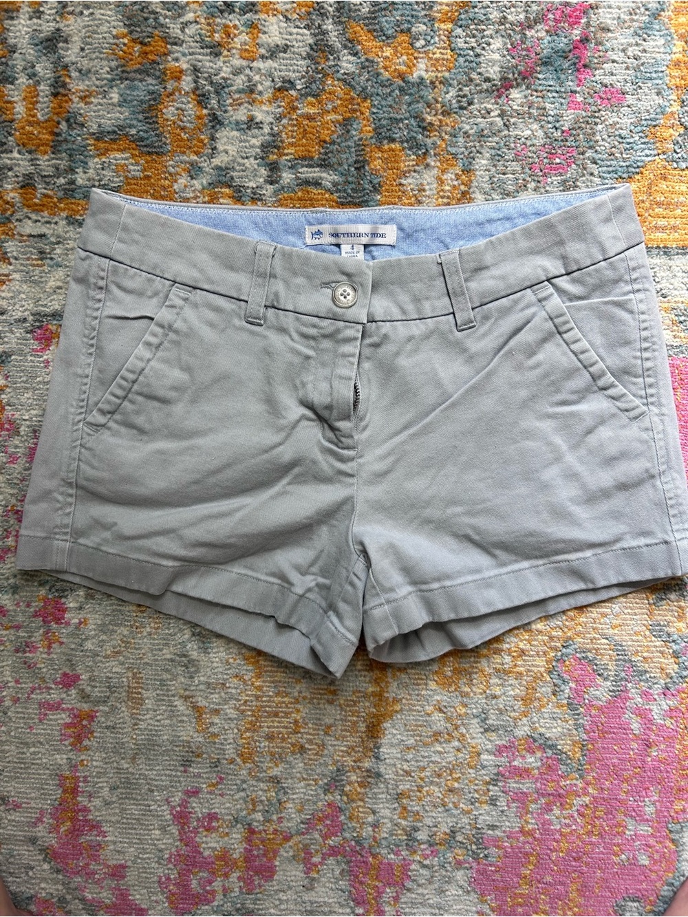 Southern Tide Light Gray Women's Chino 3” Shorts